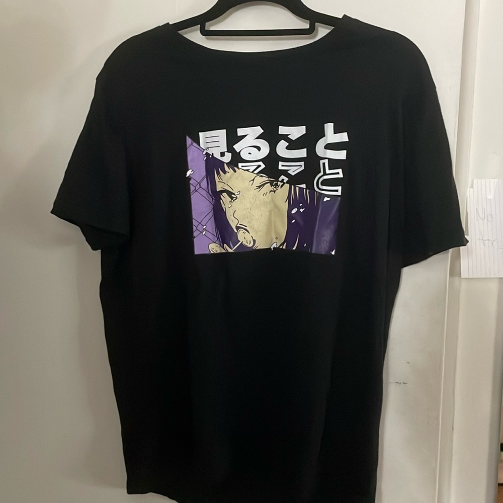 Black shirt stamped